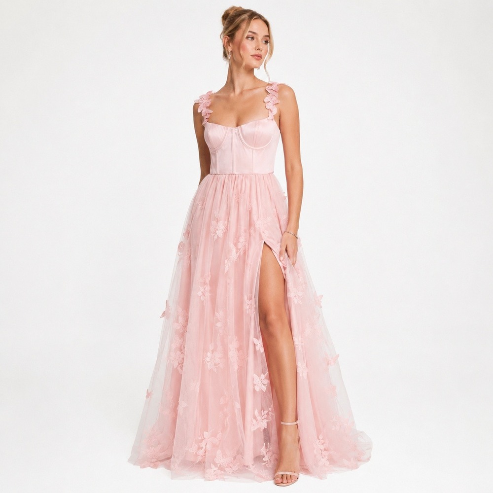 Antonio Melani Mely Dress 8 Pink Fairycore Butterfly Embroidered Tulle Princess